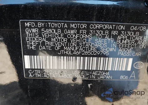 2008 Lexus Ls 460 L z USA, uszkodzony, nr VIN JTHGL46F285029795